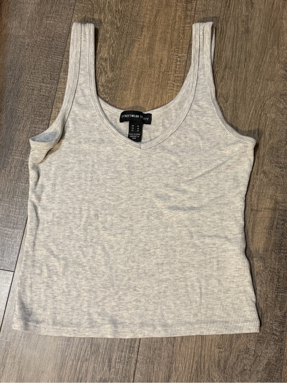 Streetwear Society Women's Ribbed Tank Top - Heathered Light Gray
